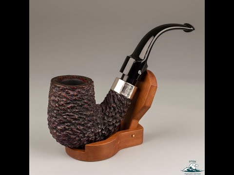 1994 Handmade Peterson's System Huge Rusticated Bent Silver Mounted P-Lip