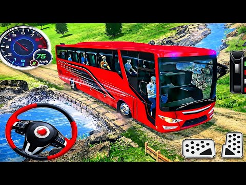 Offroad Bus Driving 2025 - Real Uphill Bus Offroad Driving Simulator - Bus Game Android Gameplay