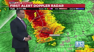 Storms moving across the Sacramento region