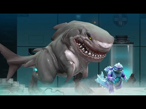 SHARKOSAURUS VS SHIN SHARKJIRA - SHARKOSAURUS RAMPAGE VS HUNGRY SHARK WORLD