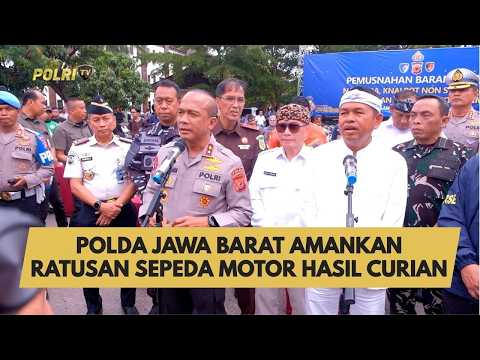 POLDA JAWA BARAT AMANKAN RATUSAN SEPEDA MOTOR HASIL CURIAN