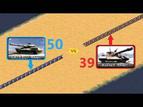 Starting in a Straight Line - Grizzly vs Rhino - Same Cost - Red Alert 2