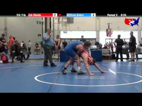 Zeb Wahle vs. William Baker at 2013 Junior Nationals - FILA - FS