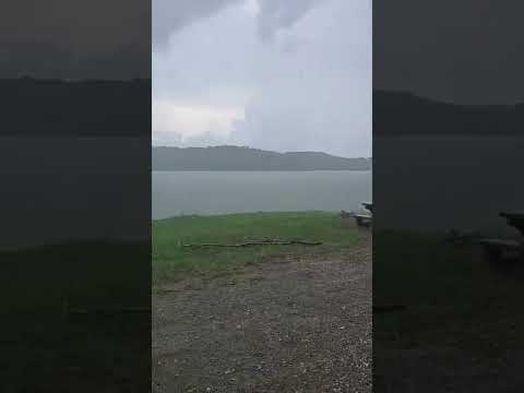 Storm and rain rolled in across the lake really fast!