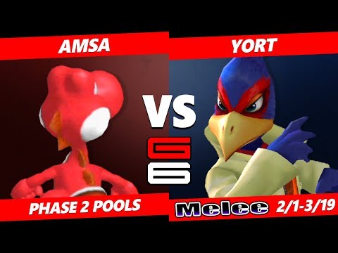 Genesis 6 SSBM - VGBC RB | aMSa (Yoshi) VS Yort (Falco) Smash Melee R2 Pools