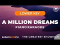 A Million Dreams - The Greatest Showman (Lower Key - Piano Karaoke)