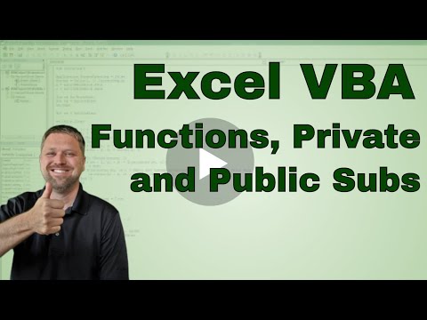 Explanation of Functions, Private Subs, and Public Subs in Excel VBA