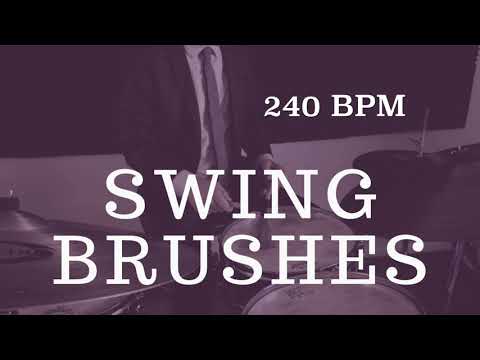Jazz Drum Brushes Play Along - Fast Swing - 240 BPM
