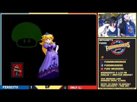 Impromptu Fudds SSBM | Orly (Captain Falcon) vs Ferocitii (Peach) | Smash Melee Grand Finals