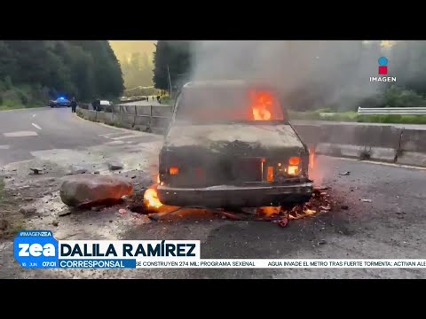 Pobladores de San Pedro Atlapulco queman camionetas de talamontes | Noticias con Francisco Zea