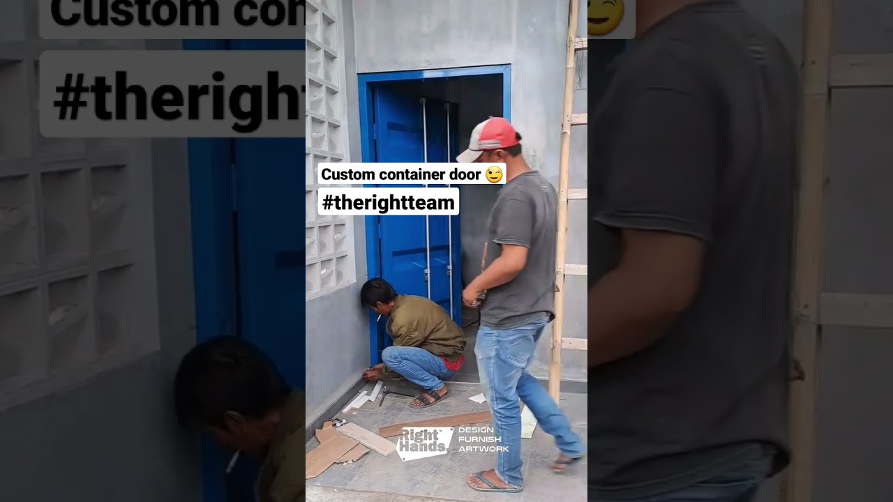pintu rumah estetik konsep container door 😉 #galery  #desainkantor #desainrumah