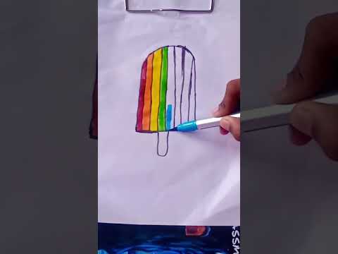 beautiful rainbow ice cream drawing🍨🌈🍨😋