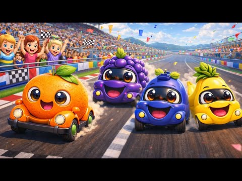 Zoom Zoom Fruit Cars Racing Song | Fun Cars Speed for Kids