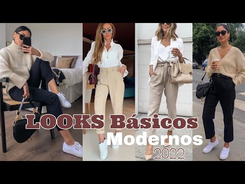 MODA 2022 OUTFITS CÓMO Vestir CON ROPA  BÁSICA Y SENCILLA LOOKS CASUALES PARA MUJER TENDENCIAS 2022