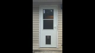 LARSON Pet Door 32-in x 81-in White Wood Core Storm Door Install