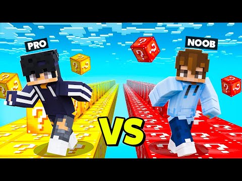 IPHONE 14 PRO MAX SUPER LUCKYBLOCK RACE IN MINECRAFT!