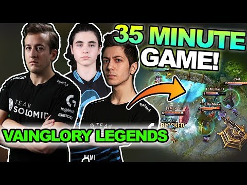 INSANE 35 MIN. GAME VS. VAINGLORY LEGENDS!  [VAINGLORY 5v5 RANKED] FULL 5 MAN PARTY! FUNNY MOMENTS!