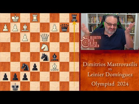 5 Minutes with GM Ben Finegold: Dimitrios Mastrovasilis vs Leinier Domínguez, Olympiad 2024
