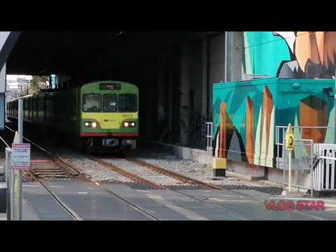 Irish Rail IE8100/8300 Dart arrives Lansdowne Road, to Bray