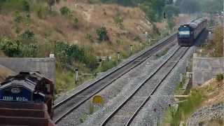 preview picture of video 'EMD type honking BNDM WDM-3D chuggs away with Howrah bound Ispat Express!'
