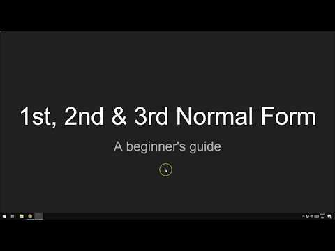 1st, 2nd and 3rd Normal Form (Database Normalisation)