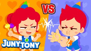 Juny vs Tony | ¿Quién Ganará? | Duelo de Gemelos | Canciones Infantiles | JunyTony en español