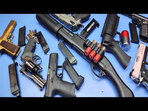Airsoft gun ,grenade launcher,Pump Shotgun ,Desert Eagle,1911colt..#airsoftgun #airsoft2025 #asmr