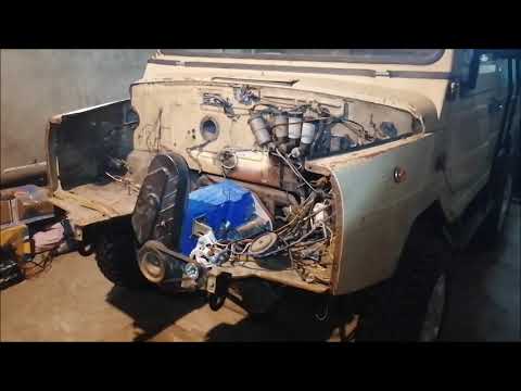 установка мотора ваз 2108 в Луаз часть 1