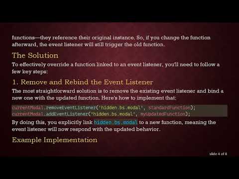 How to Override an Added Function on Event Listener in Vanilla JavaScript