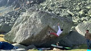 Video thumbnail of Techo patrones, 7A+. Hoyamoros