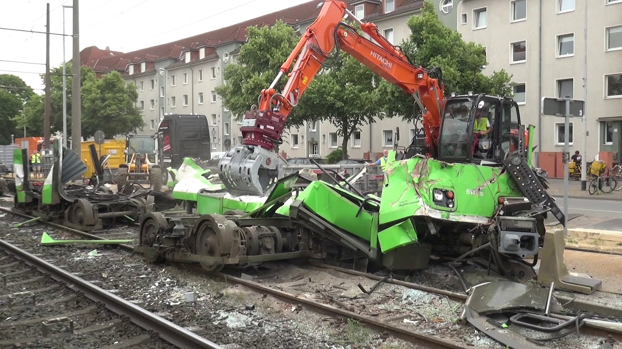 [ÜSTRA] Stadtbahnunfall Wallensteinstraße + Verschrottung TW 6000