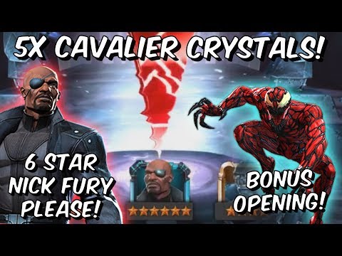 5x 6 Star Nick Fury & Carnage Cavalier Crystal Opening Bonus Round! - Marvel Contest of Champion