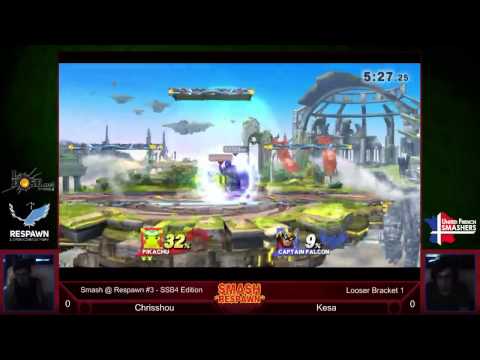 [SSB4] - Smash @ Respawn #3 - Chrisshou (Pikachu) vs Kesa (Cpt Falcon) - WR3