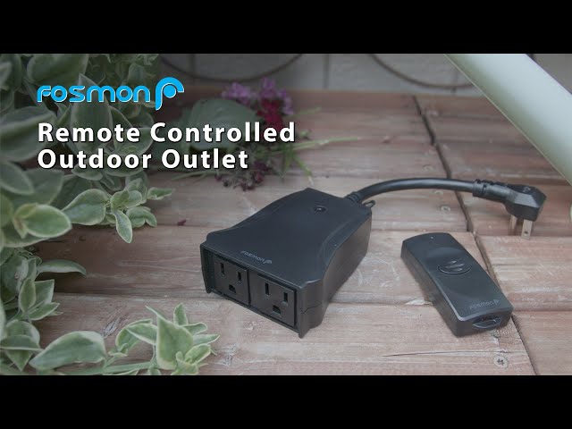 Fosmon Wireless Remote Control Outlet (2 Outlets, 80 Feet Range) ETL Listed  Water Resistant Electrical Remote Outlet for Outdoor Lights, Kitchen