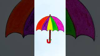 Umbrella Coloring Easy for Kids ☂️ | How to Color an Umbrella Easy for Beginners | #shorts  #drawing