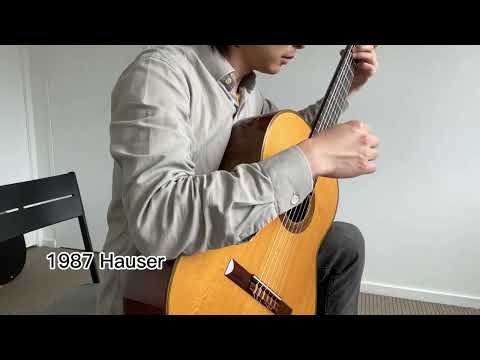 Comparison of 1987 Hauser and 1972 Fleta guitars