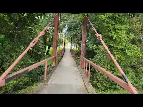 A cool little Suspension Bridge in Butler Pennsylvania.   Enjoy this walk across the bridge.