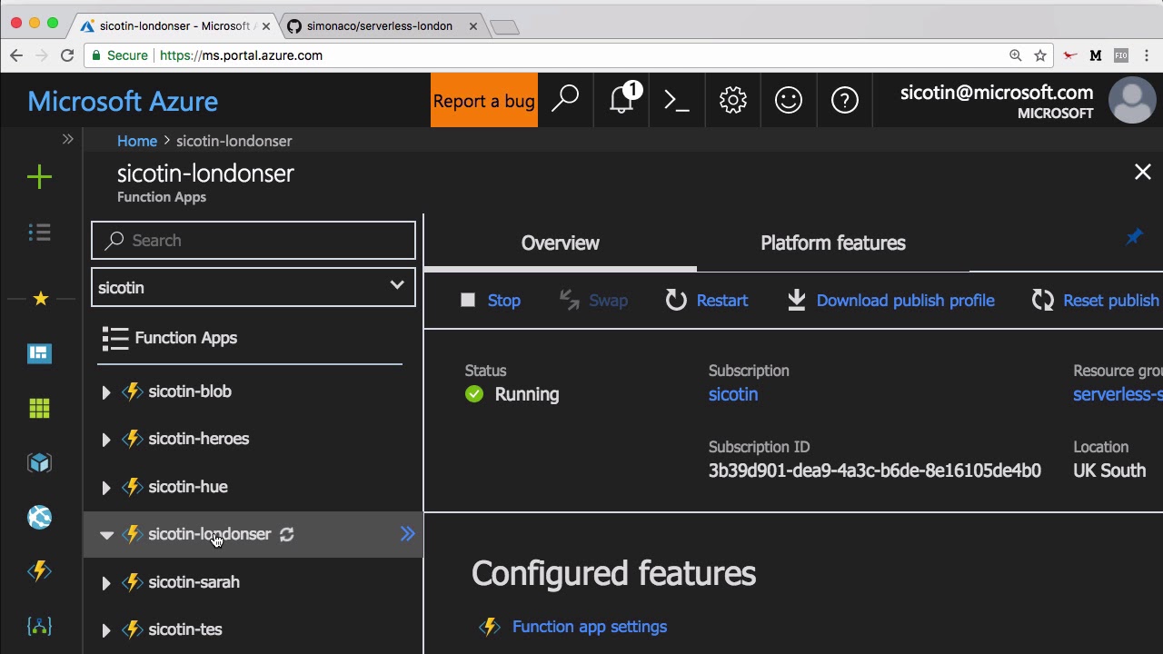 Azure Functions - Git deployment integration