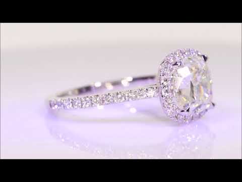 2.20 ctw Lab Grown Diamond Engagement Ring - Cushion Cut H VS2 | BigDiamondsUSA