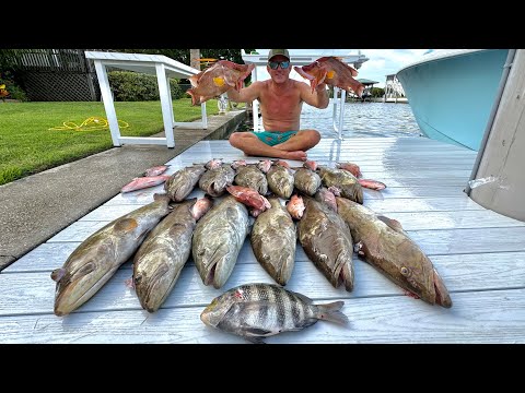 Spearfishing in a Dangerous Storm *We have a Man Down!* ( Snapper Catch Clean & Cook)