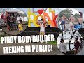 PINOY BODYBUILDER FLEXING IN PUBLIC! | DA BEST REACTION NILA!