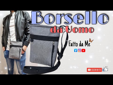 Cucire un Borsello da uomo | tutorial tracolla maschile | idee regalo fai da te | #fattodame 61