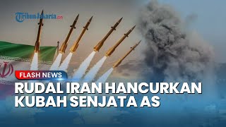 BUKTI Rudal Iran Hantam Pangkalan AS di Qatar, Kubah Penampung Senjata Hancur Rata Tanah