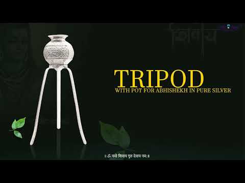 Tripod with Pot for Abhishekh in Pure Silver video