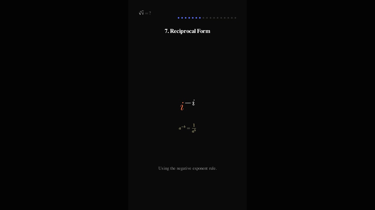 Solving √[i]{i} - The Most Beautiful Result in Complex Numbers #maths #mathematics #algebra