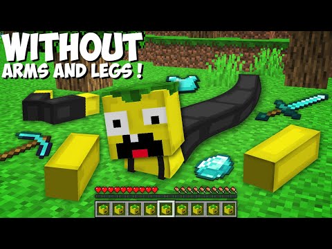How to SURVIVE WITHOUT ARMS AND LEGS in Minecraft ? I BECAME A WORM !