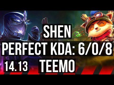 SHEN vs TEEMO (TOP) | Rank 2 Shen, 6/0/8, Dominating | EUNE Challenger | 14.13