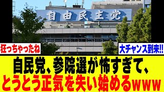 【悲報】自民党、参院選が怖すぎてとうとう正気を失い始めるwww
