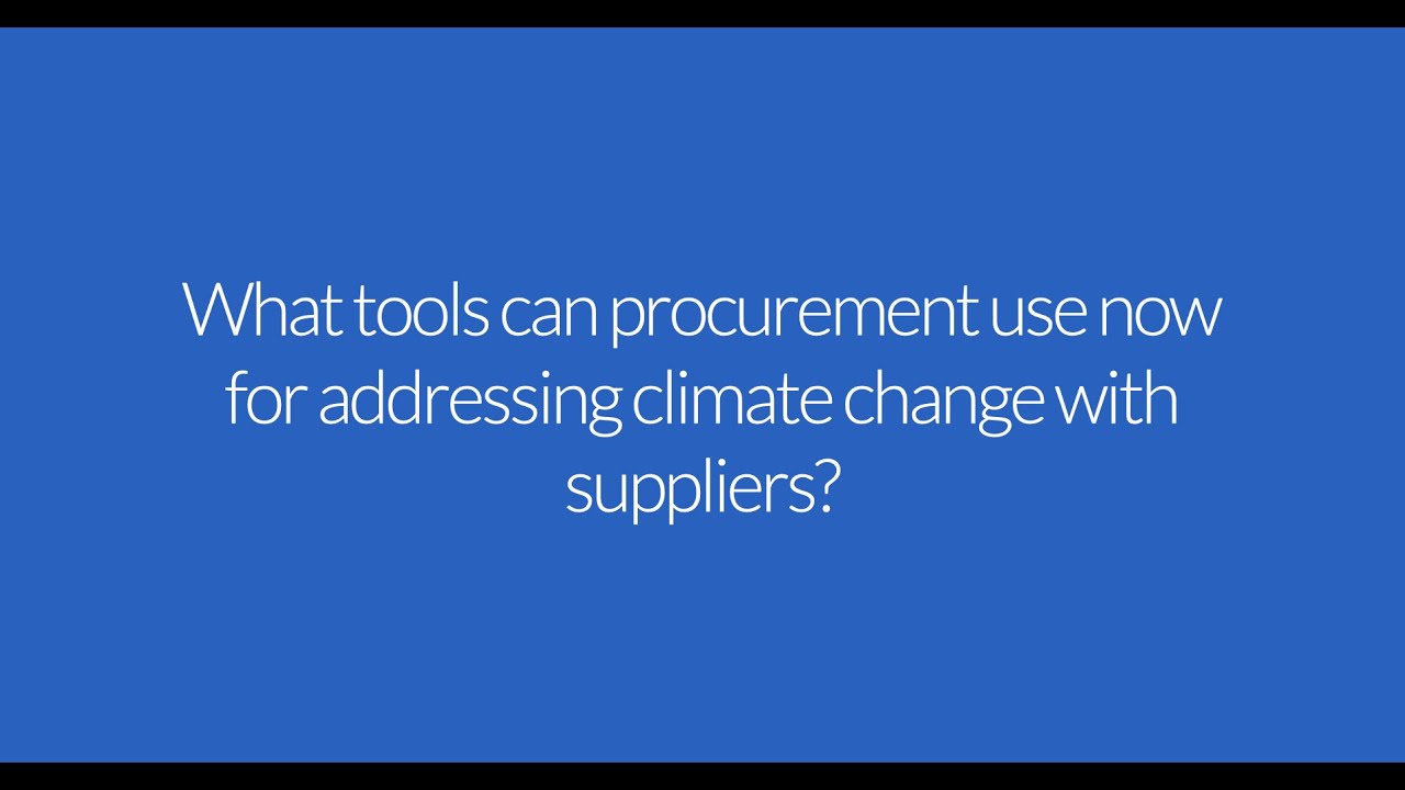 What tools can procurement use now for addressing climate change with suppliers?