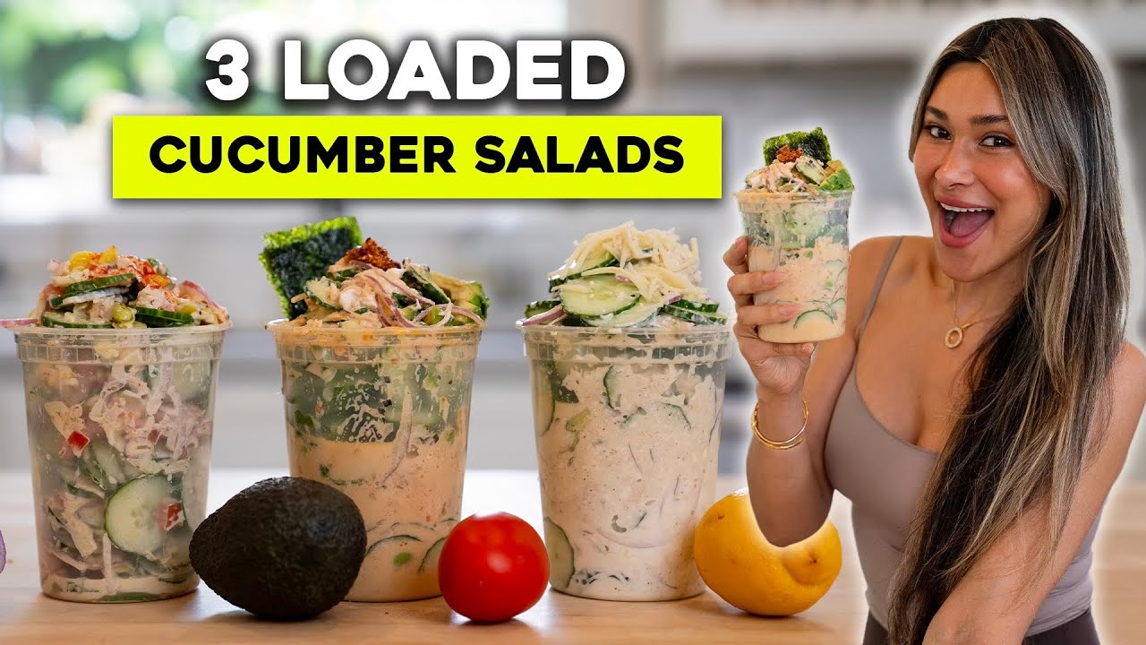 My Most Popular CUCUMBER SALADS! Low Carb + High Protein